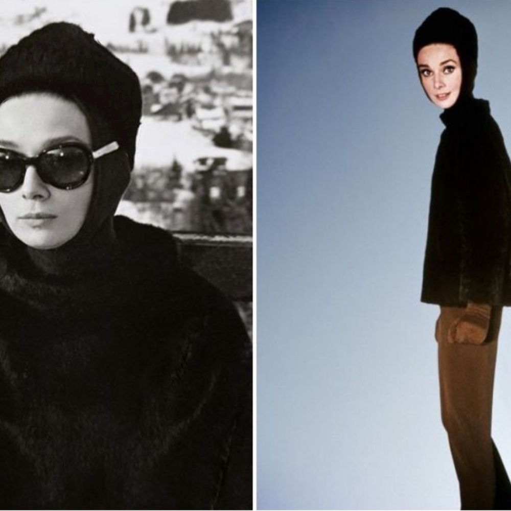 NWT Kate Spade M/L Black Faux Fur Poncho Cape Jacket $598 so Audrey Hepburn - Picture 4 of 11
